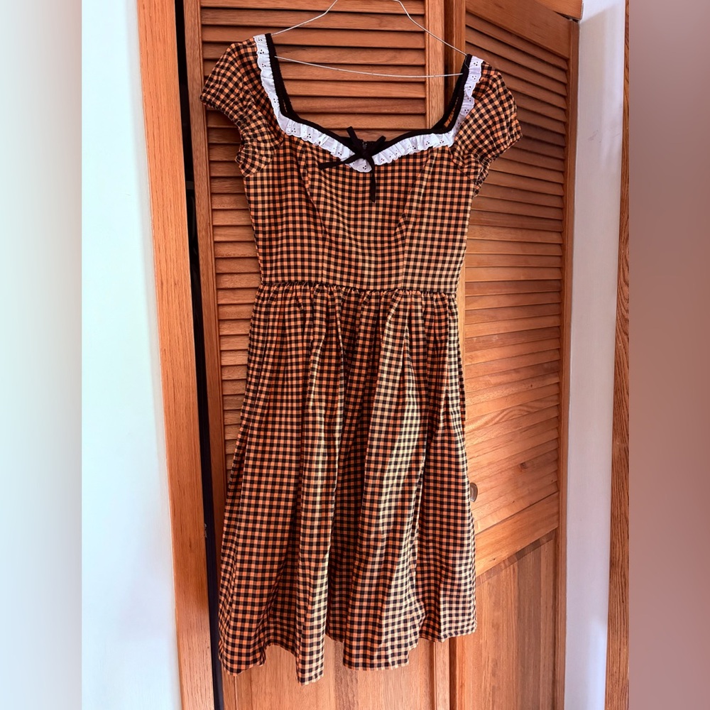 Bardot Beauty Swing in Pumpkin Orange Gingham